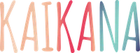 Colorful “KAIKANA” logo in pastel gradient letters.